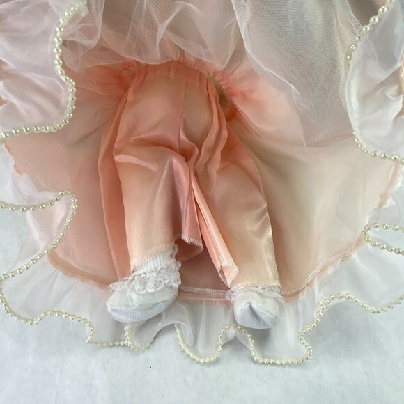 Vintage Handmade Fabric Bunny Rabbit Doll Dress and Faux Pearls - Picture 6 of 8